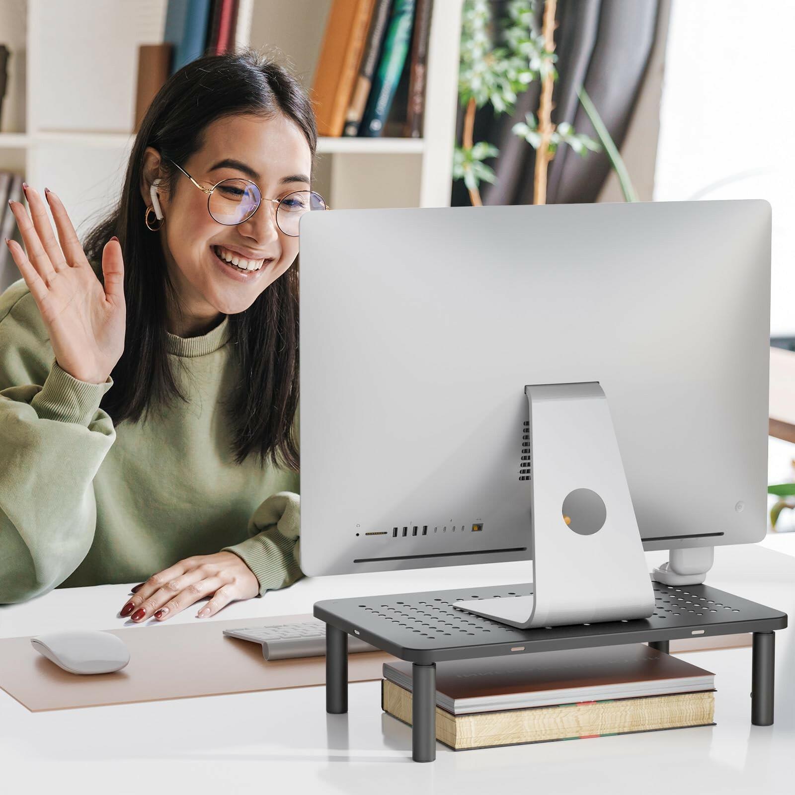 WALI Computer Monitor Stand for Desk, Adjustable Laptop Riser, Desk Monitor