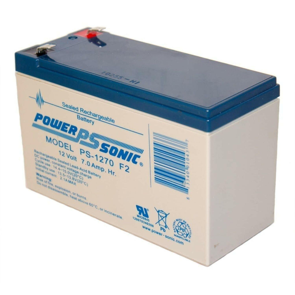 Power Sonic PS-1270 Sealed Lead Acid Battery, 12 Volt 7 AH, 0.250 F2 Terminal
