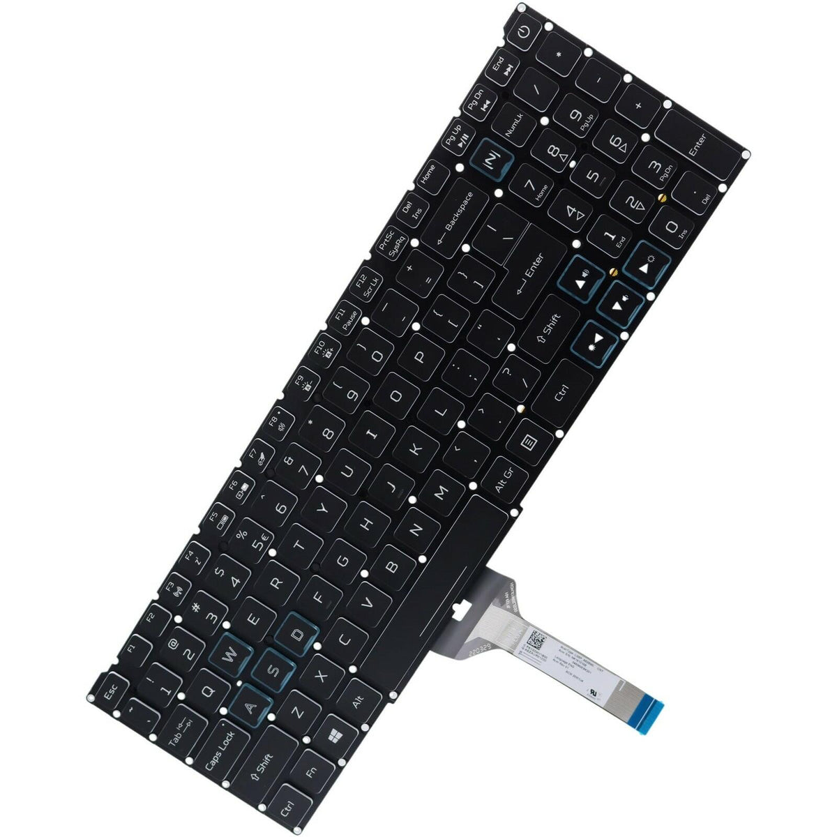 Deal4GO White Letter RGB Colorful Backlit Keyboard Replacement for Acer AN515-57