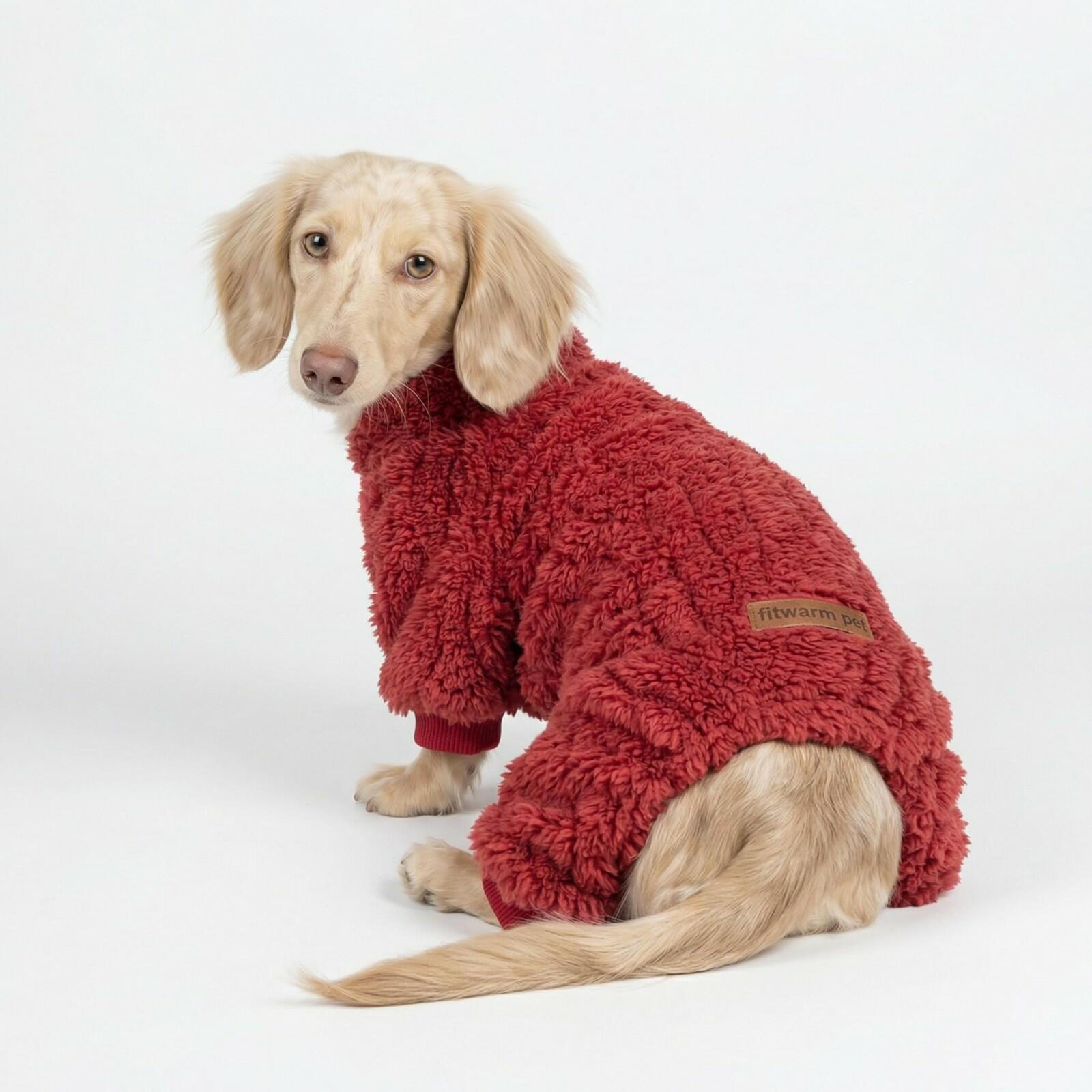 Fitwarm Turtleneck Fleece Dog Sweater Pajamas, Warm Winter Dog Clothes for Small