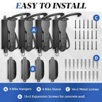 Goovilla 2 Pack Swivel Bike Wall Mount Hangers Garage Space Saving Rack