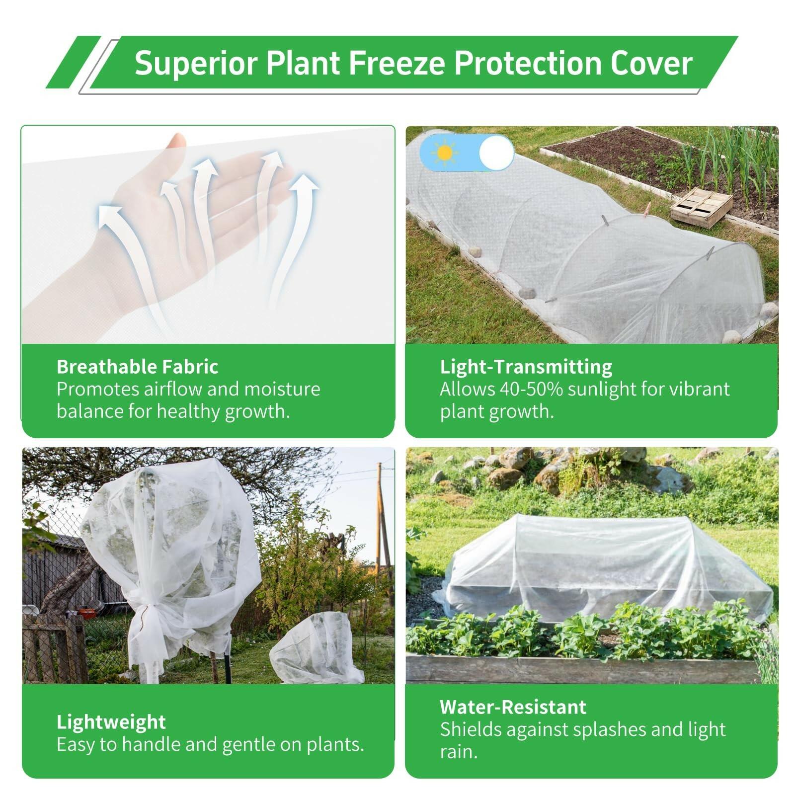 GUKULIVEL Plant Covers Freeze Protection, 10x50ft Green Frost Blanket for