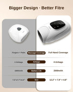 arboleaf Hand Massager with Heat and Compression, for Women Men Mom Dad, 6 Modes
