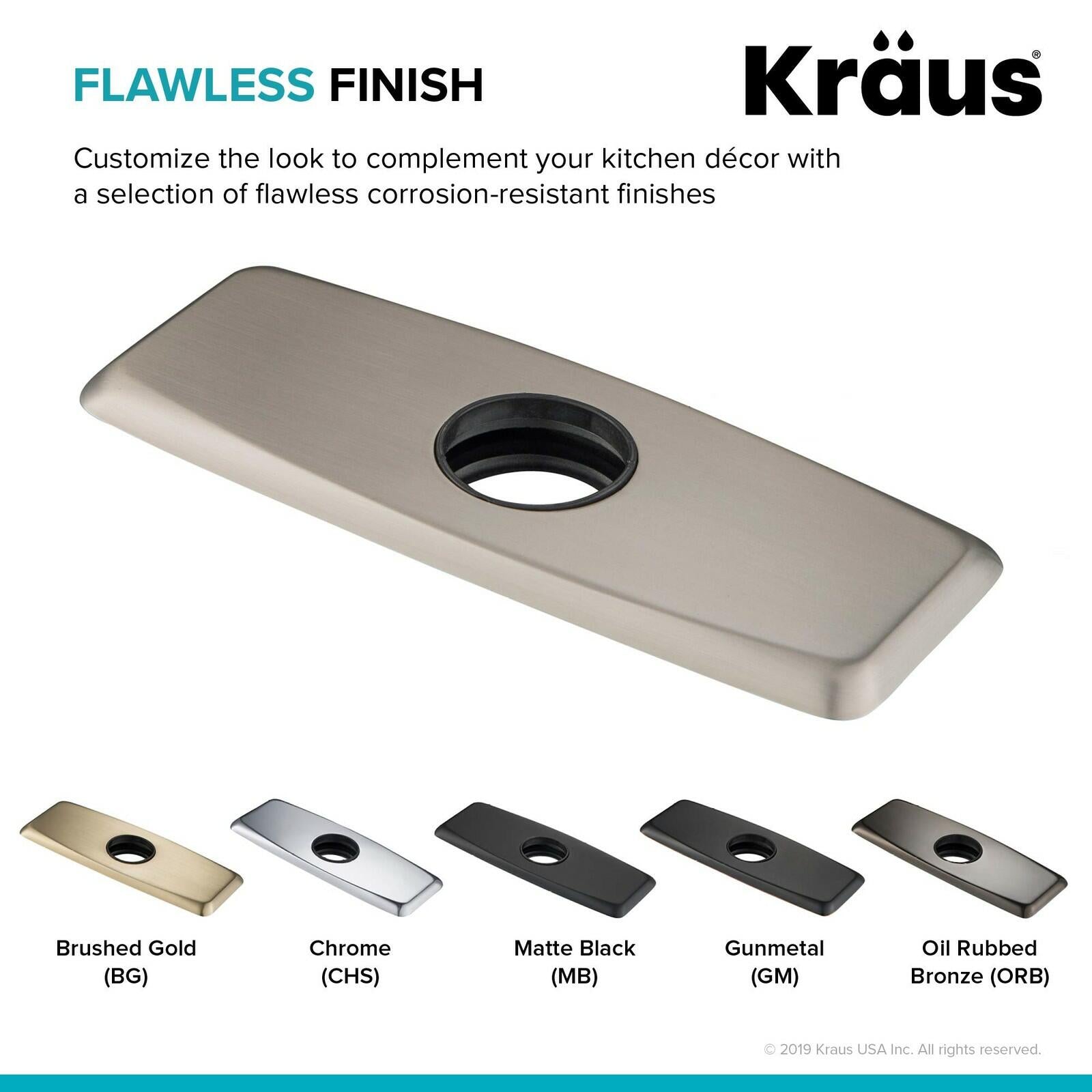 KRAUS Deck Plate for Bathroom Faucet in Spot Free Stainless Steel, BDP01SFS
