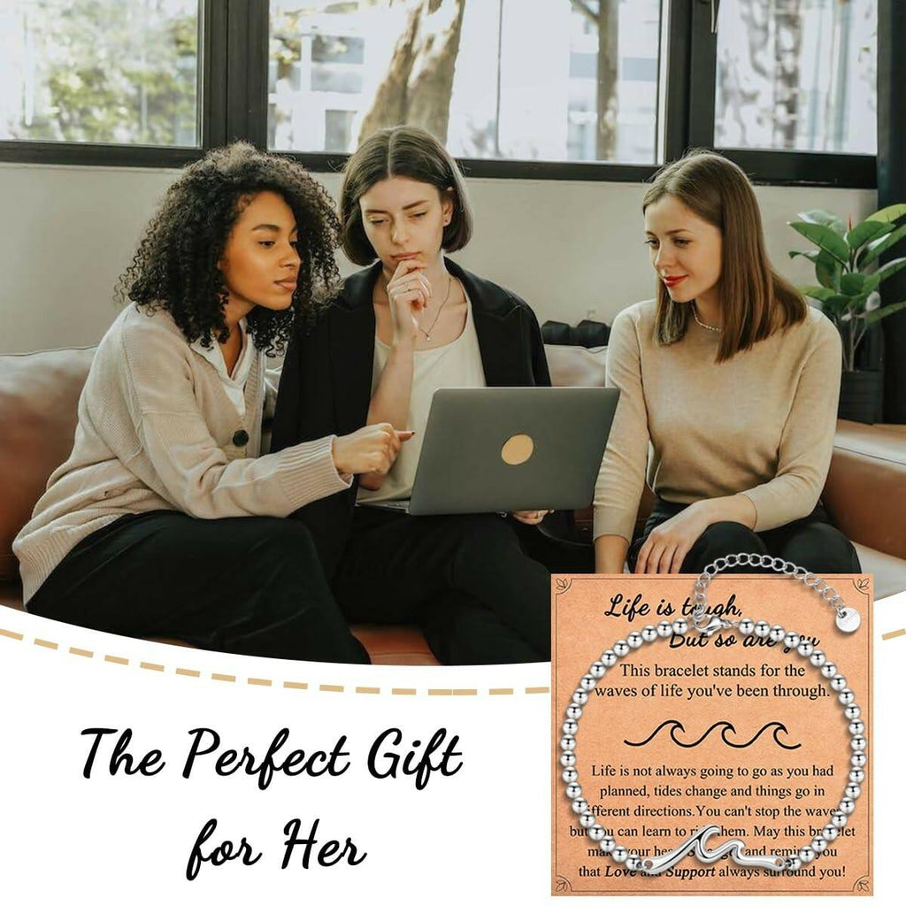 IKIATY Inspirational Gifts for Women, Wave Inspirational Bracelet, Get Well