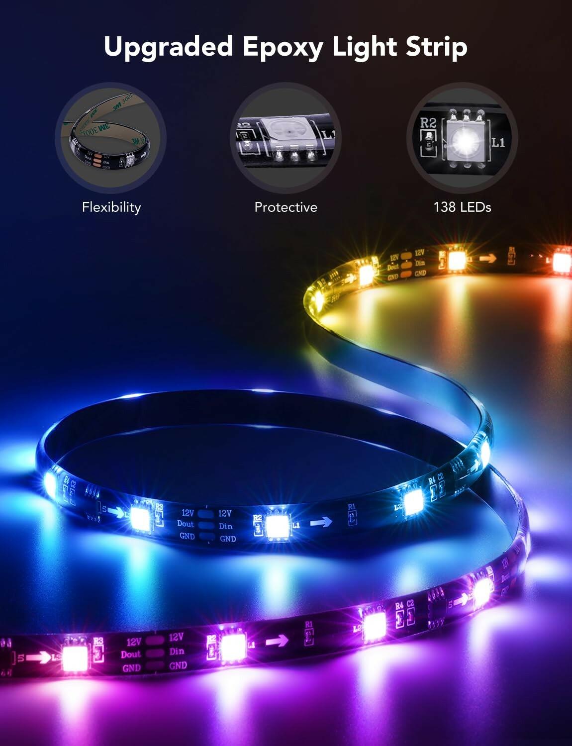 Govee TV LED Backlight,RGBIC Smart LED Strip Lights for 70-80 inch TVs,