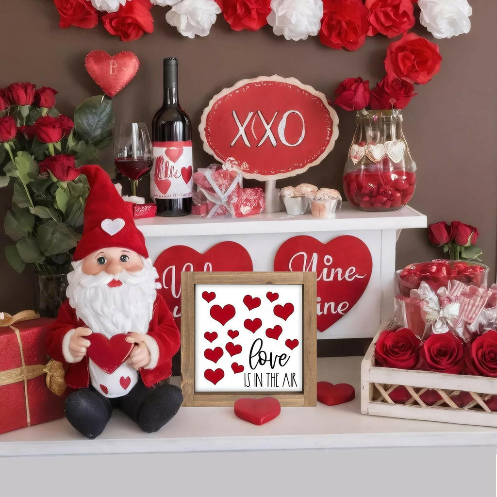 flangairy Love Is In The Air Sign, Wooden Valentines Day Heart Decor, Holiday