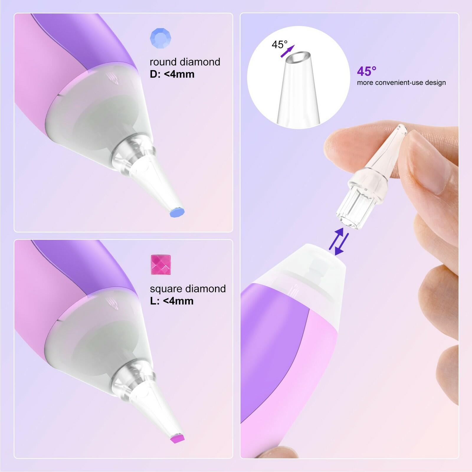 Electric Diamond Art Pens with Light, Quiet Suction Diamond Painting Pen,