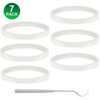 6 PCS Rubber Gaskets 10cm Sealing Gaskets White O-Ring Replacement Parts for