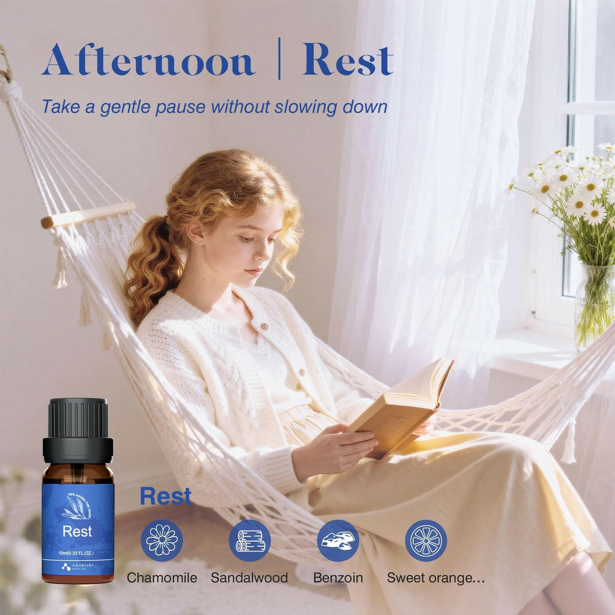 OPEN BOX - ASAKUKI Essential Oils for Diffuser – 6 Mood Essential Oil Blends