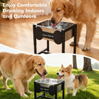 Tivray Elevated Dog Bowl, 2.4 Gallon Adjustable Stainless Steel Water Bowl for