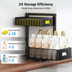 TISTAYA Under Sink Organizer, Metal Under Sink Organizers and Storage, Slide Out