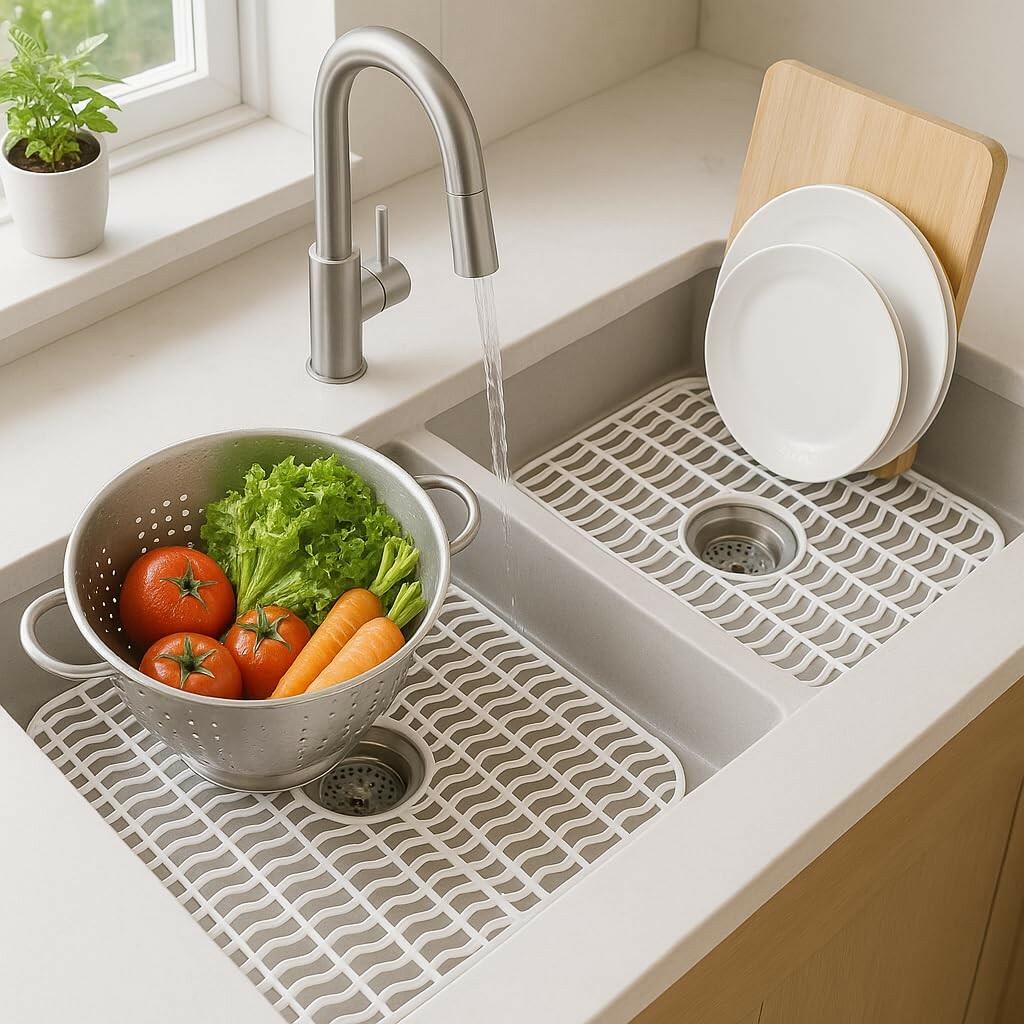 Dependable Industries Inc. Essentials 12" x 11"  2 Pack Plastic Sink Protector
