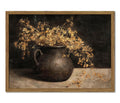 Framed Vintage Floral Wall Art, 12x16 inch 3D Textured Sandstone Dark Still Life