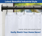 BRIOFOX Industrial Shower Curtain Rod - Rustproof Non-Slip 43-72 Inch Stainless