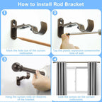 AMZSEVEN Curtain Rods for Windows 16 to 150 Inches, Curtain Rod Max Adjustable