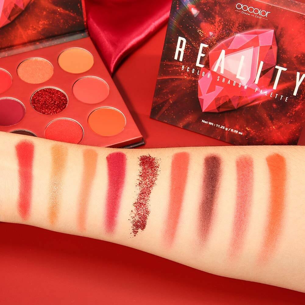 docolor Eyeshadow Palette 9Colors Red Eyeshadow Gemstone Shadow Palettes Highly