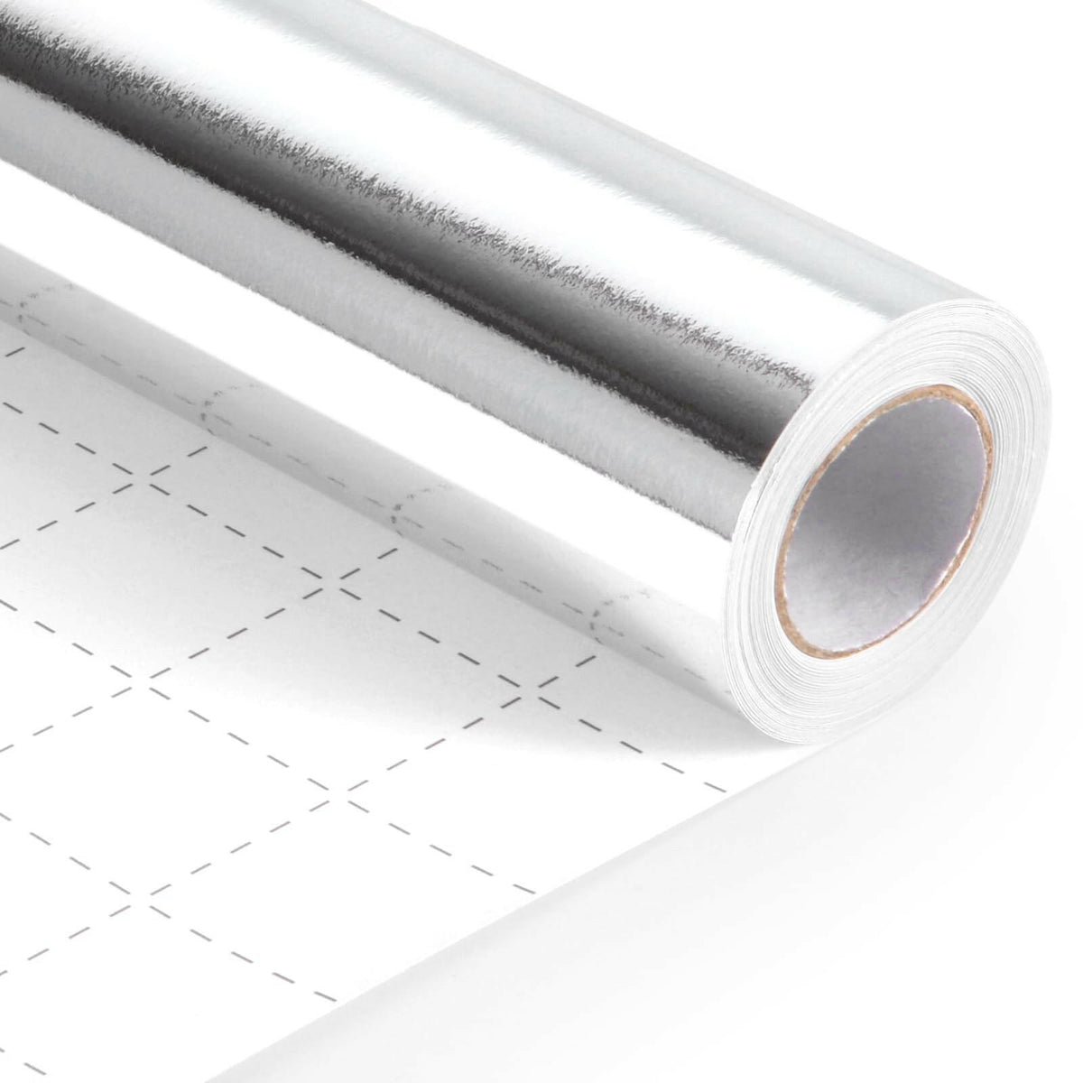 Silver Wrapping Paper, 17inch x 33ft Solid Color Metallic Lustre Paper, Silver