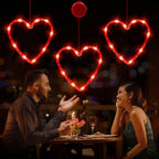 LOLStar Valentines Day Window Lights Decor with Timer, 3 Pack Battery Operated