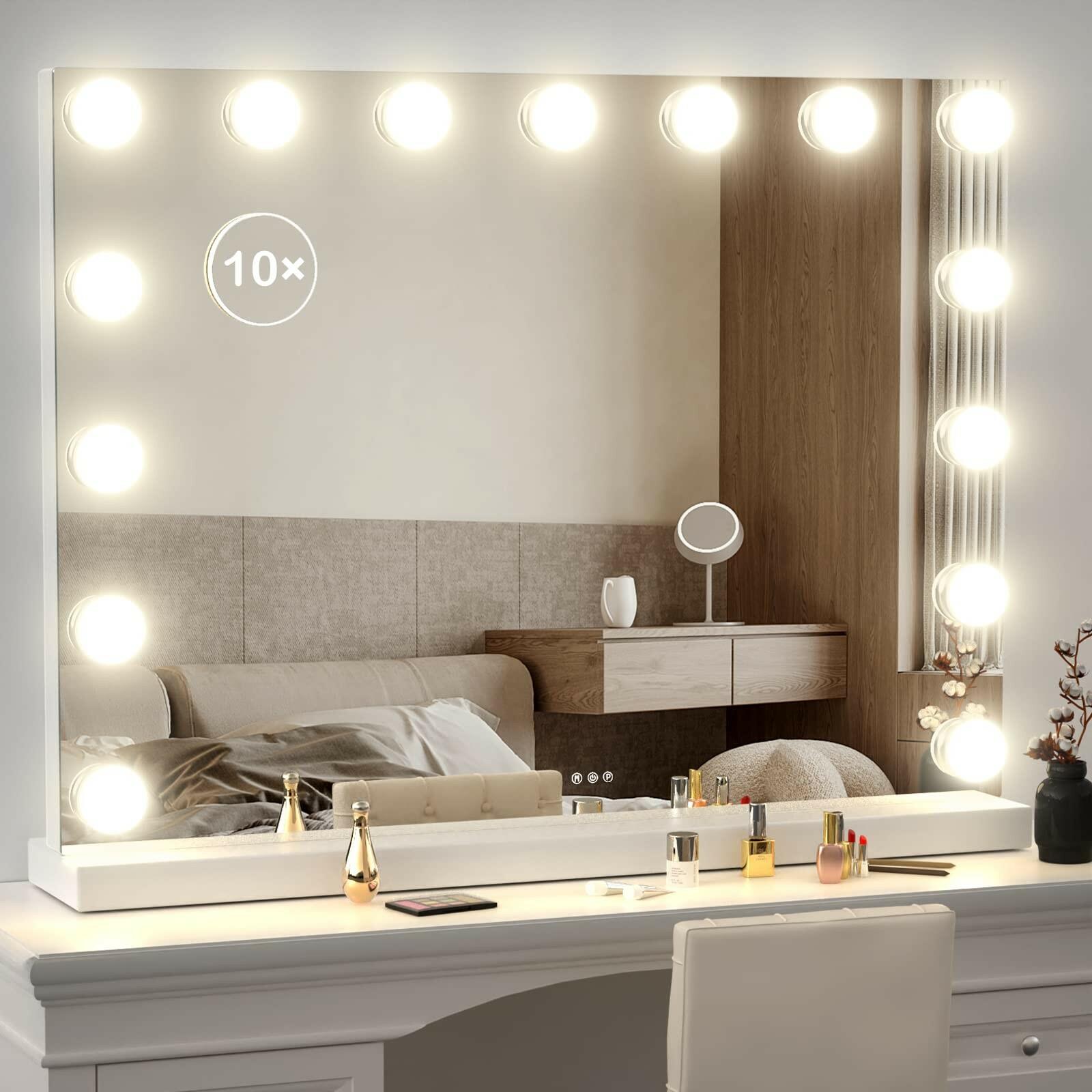 Gvnkvn Vanity Mirror with Lights 24x18 Inch, Lighted Makeup Mirror with 15