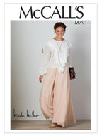 McCall Pattern Women's Loose Fitting Pullover Blouse and Wide Flare Pants Nicole