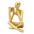 Jinkoozz Gold Reading Women Statue, Thinker Sculptures, Abstract Art Ornament,