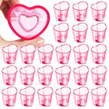 SAIAOKJ 24 Pcs Pink Heart Shot Glasses Bulk 1.5oz Funny Tequila Glasses Reusable