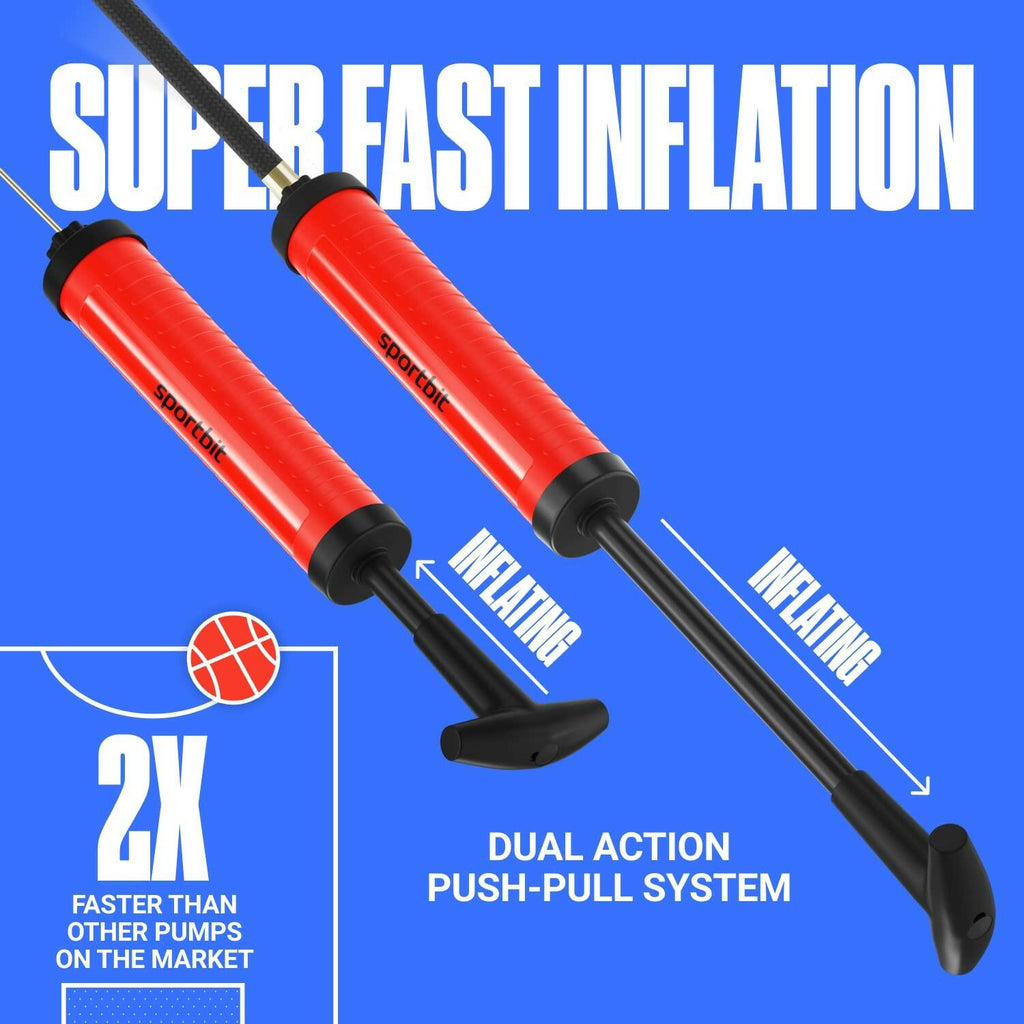 SPORTBIT Ballpump for Sports Balls - Basketball Pump for Sport Balls - Football