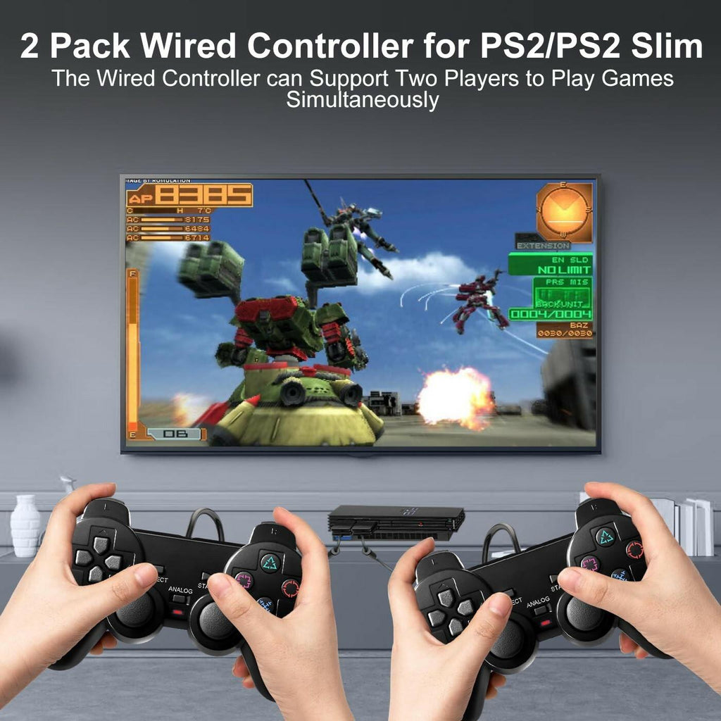 HaeBorl PS2 Controller, 2 Packs Wired Controller Compatible with PS2/PS2