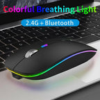 TENMOS Wireless Bluetooth Mouse, LED Slim (Bluetooth 5.1/5.0 + USB) 2.4GHz