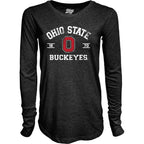 X-Large Blue 84 Women's Ohio State Buckeyes Long Sleeve T Shirt Tri-Blend
