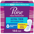 144 Ct Poise Ultra Thin Incontinence Pads & Postpartum Incontinence Pads 4 Drop