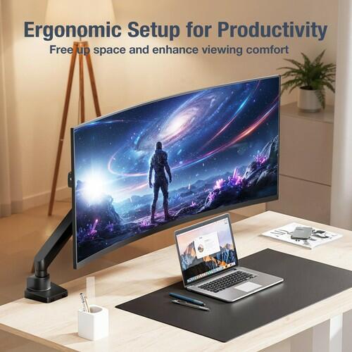 AVLT Single 17"-38" Monitor Arm Desk Top Mount Premium Mechanical Spring Fits Up