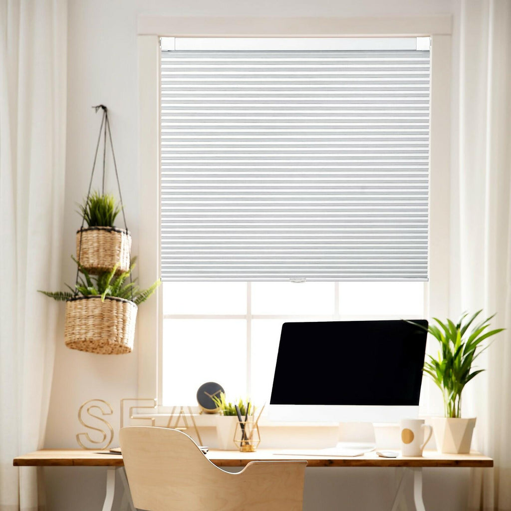 FabuBlinds 20" W x 48" H Cordless Cellular Shades, No Drill No Tools Honeycomb