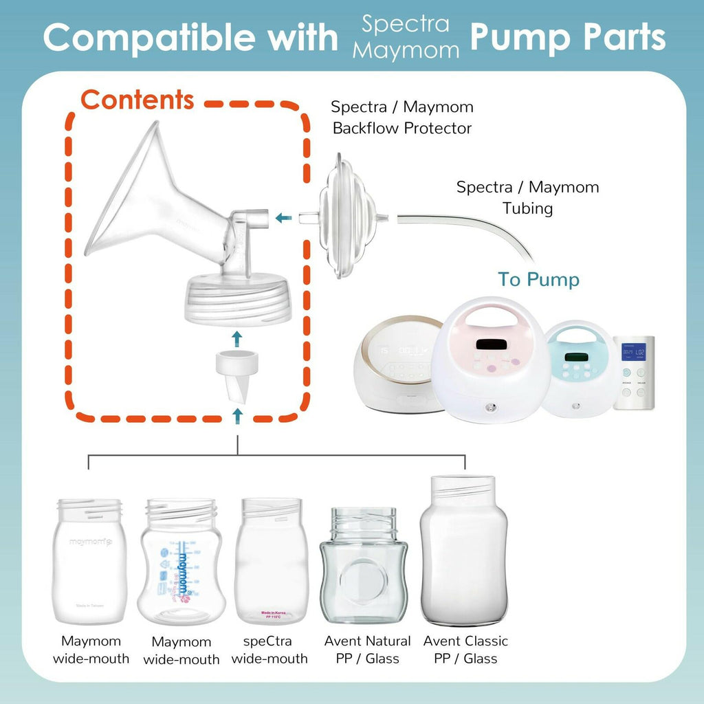 Maymom 18mm Flange and Duckbill Valve Compatible with Spectra S1 Spectra S2