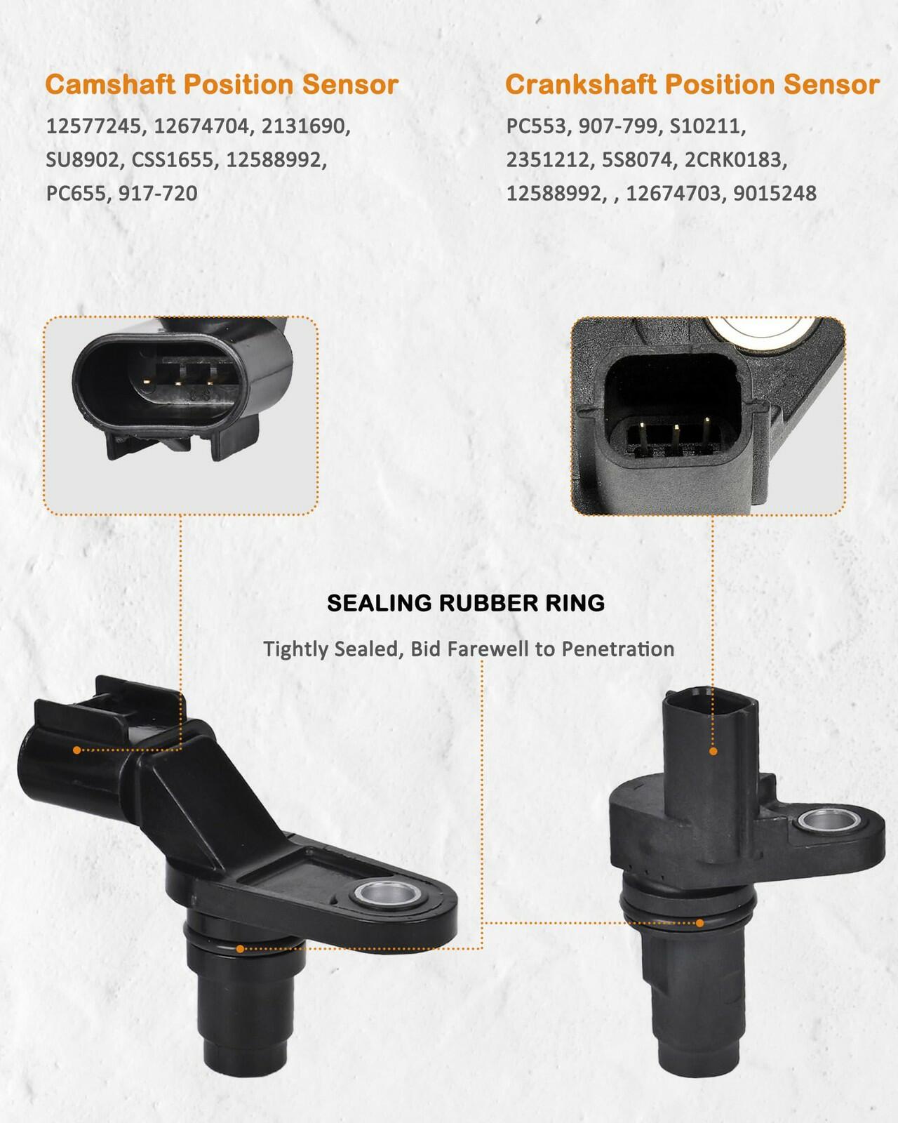 Intake & Exhaust Camshaft Position Actuator with Crankshaft Sensor & Camshaft