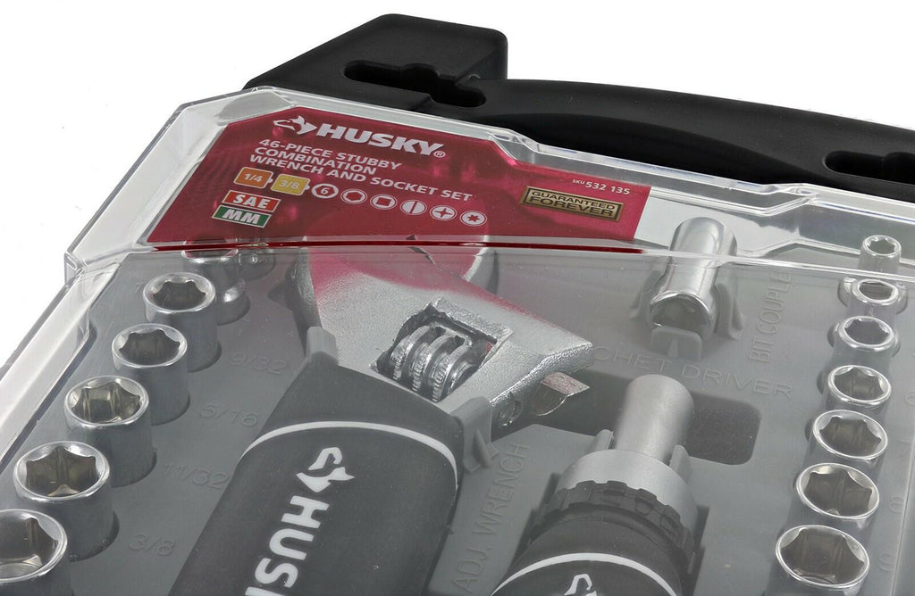 Husky Stubby Wrench and Socket Set (46-Piece)-H46PCSTS