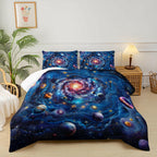 lneffble Twin Size Galaxy Comforter Set for Kids，Outer Space Themed Twin Bedding