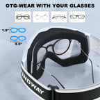 findway Ski Goggles OTG - Over Glasses Snow/Snowboard Goggles for Men, Women &