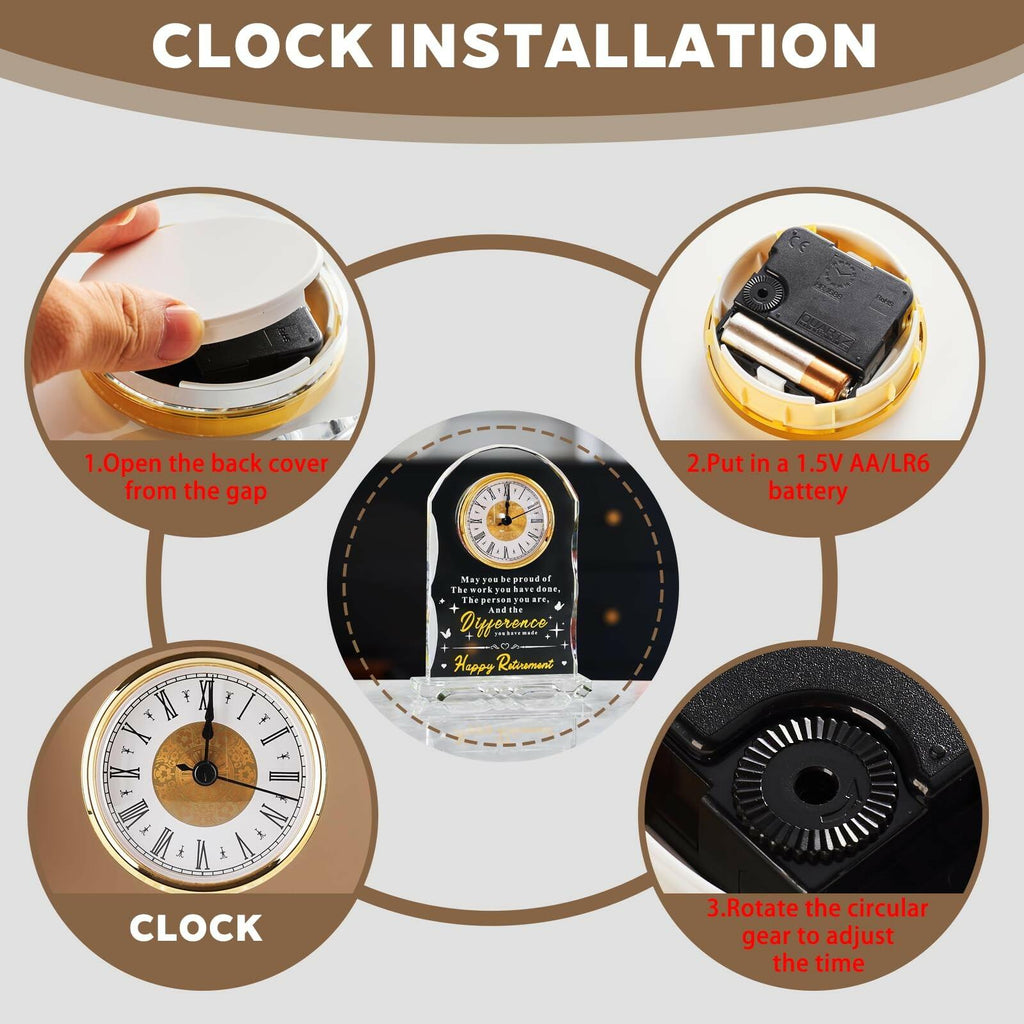 Ghtixsu 2026 Retirement Gifts for Women Men Crystal Clock, Going Away Gifts for
