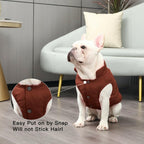 JoyDaog 2 Layers Fleece Lined Warm Dog Jacket for Puppy Winter Cold Weather,Soft