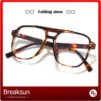 Breaksun Retro Oversized Square Glasses for Women Men Big Square Aviator Blue