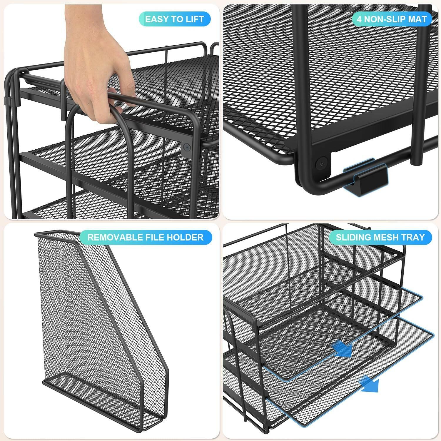 gianotter 4-Tier Paper Organizer With Magazine Holder, Desk Organizers and