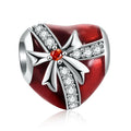 JIAYIQI Christmas Charm Charms Bracelets Love Heart Bead 925 Sterling Silver