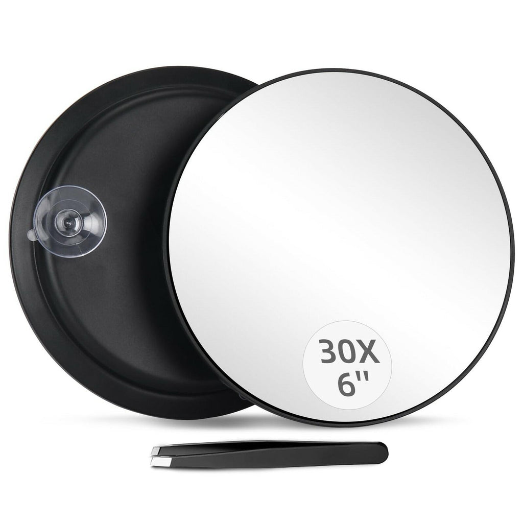 Jadazror Round 30X Magnifying Mirror, 6inch Magnified Mirror with 3 Suction Cups