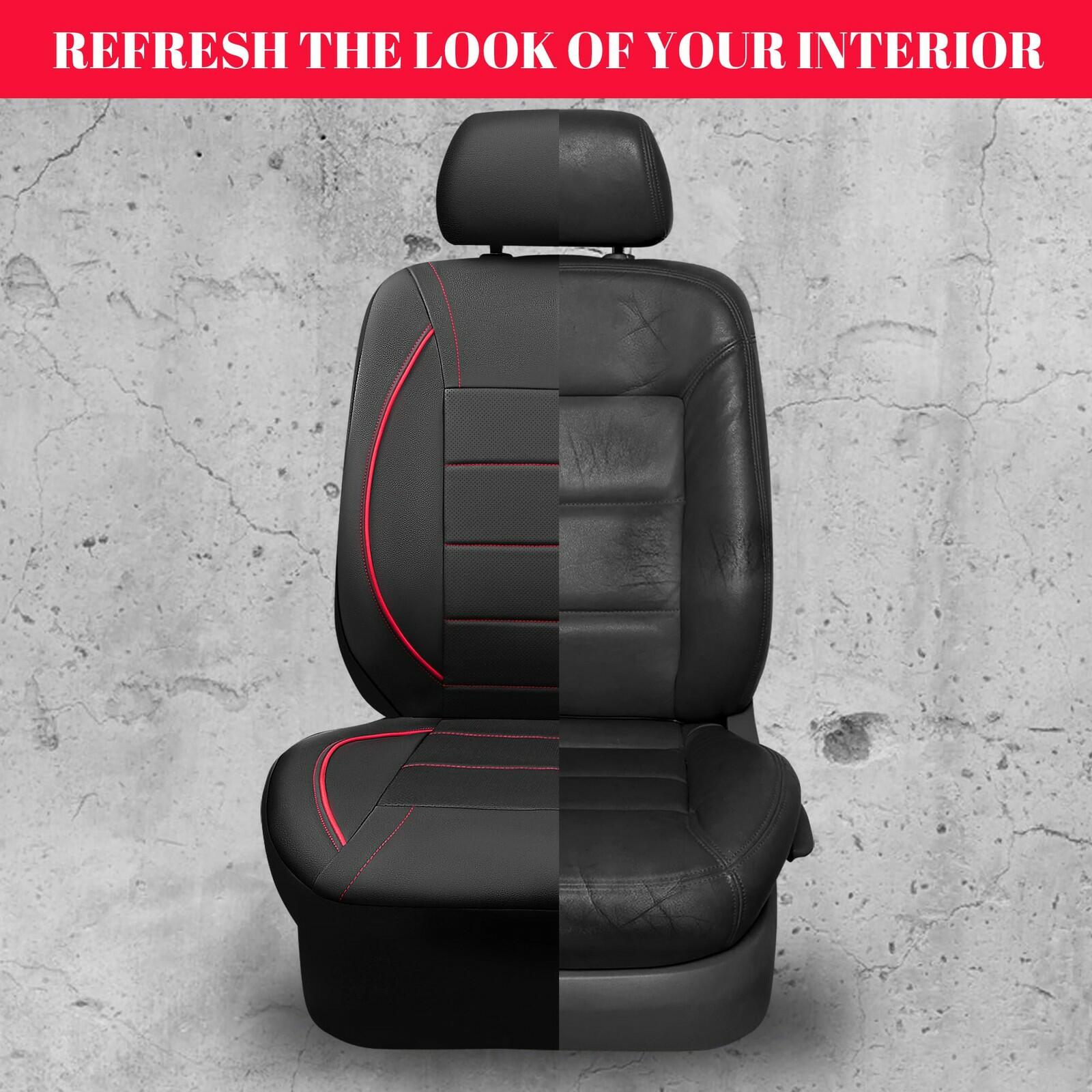 Black and Red CAR PASS Universal FIT Piping Leather Car Seat Cover, for