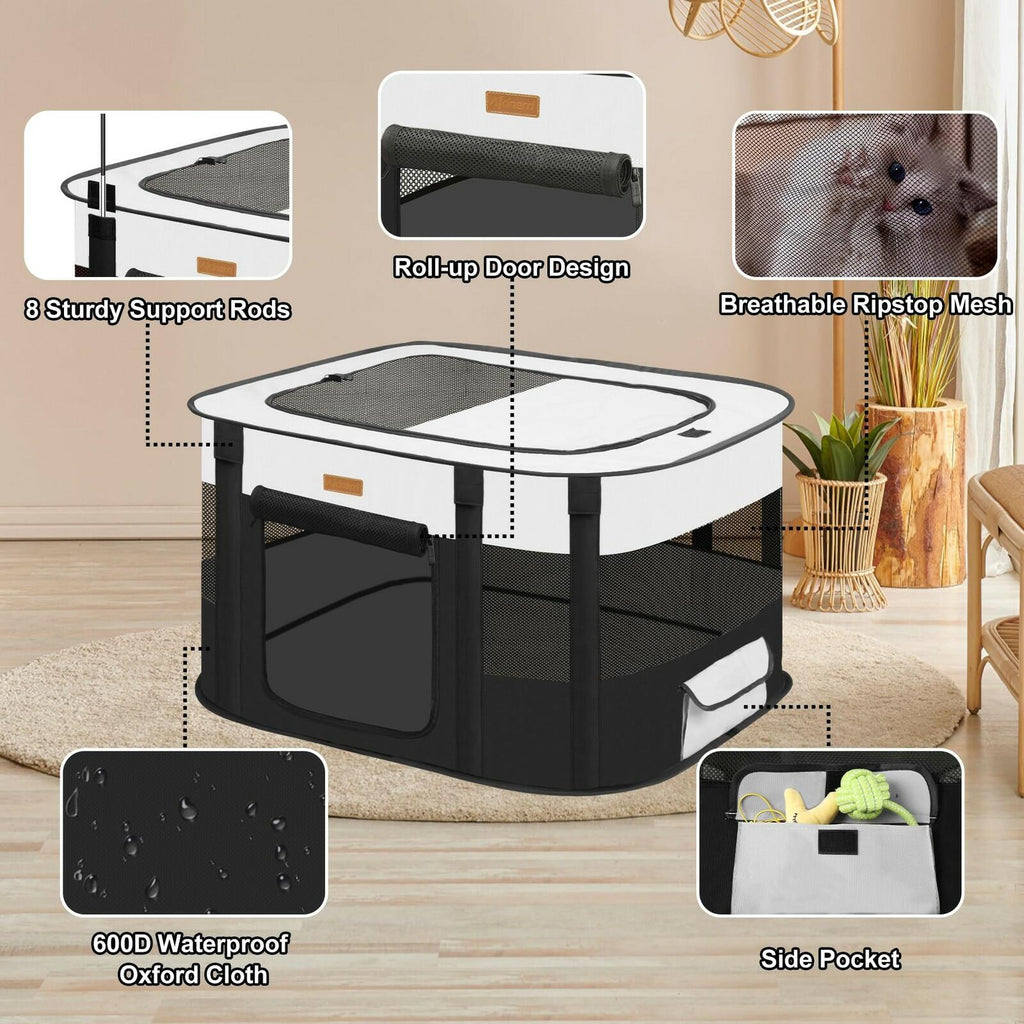 Dog Playpen - Foldable Cat Play Pens for Pubby, Kitten, Rabbit, Portable Pet