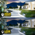 2 PACK T-SUN Solar Spotlights Outdoor, White LED Landscape Lights, Waterproof