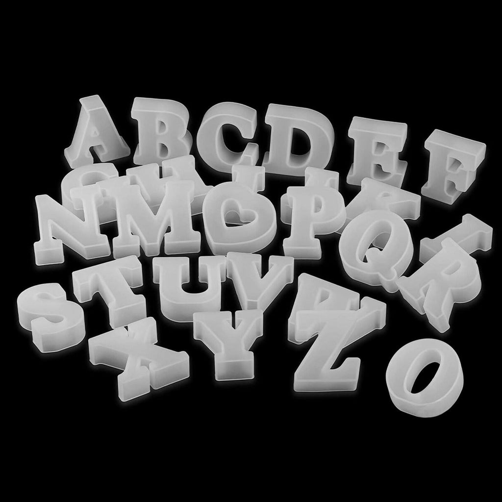 Letter Mold 2.5 inch 26 Pack Letter Mold Letter Resin Mold Alphabet Candle Mold