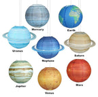Kinteshun 12 inches;8pcs Folding Outer Space Planet Paper Lanterns Reusable